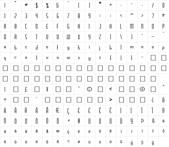 FZ BASIC 44 Bold font glyphpreview