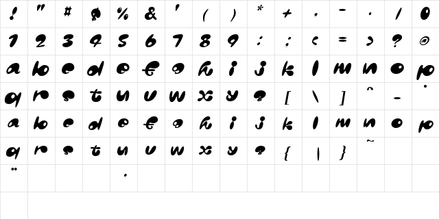 fish Normal font glyphpreview