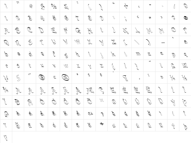 FZ UNIQUE 38 HOLLOW LEFTY Normal font glyphpreview