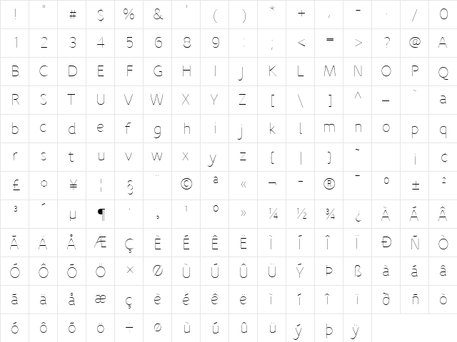 Speak-Light Regular font glyphpreview