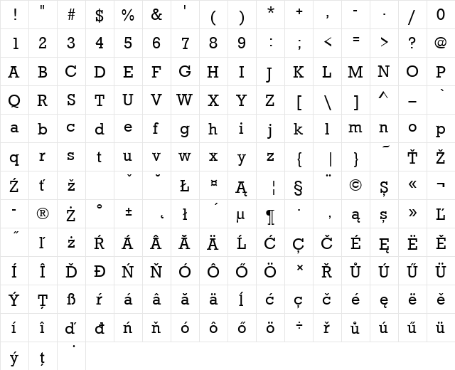 RoctusTEE Regular font glyphpreview