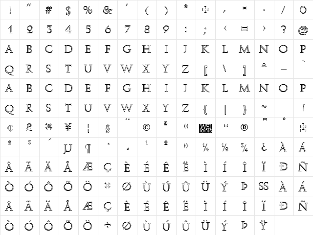 RomanStonecut Regular font glyphpreview