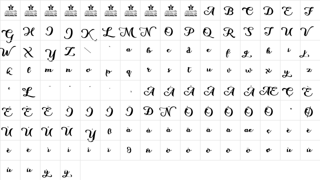 Flowers Personal Use Regular font glyphpreview