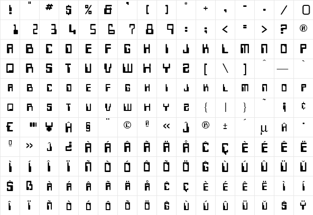 Keypunch Eo Regular font glyphpreview