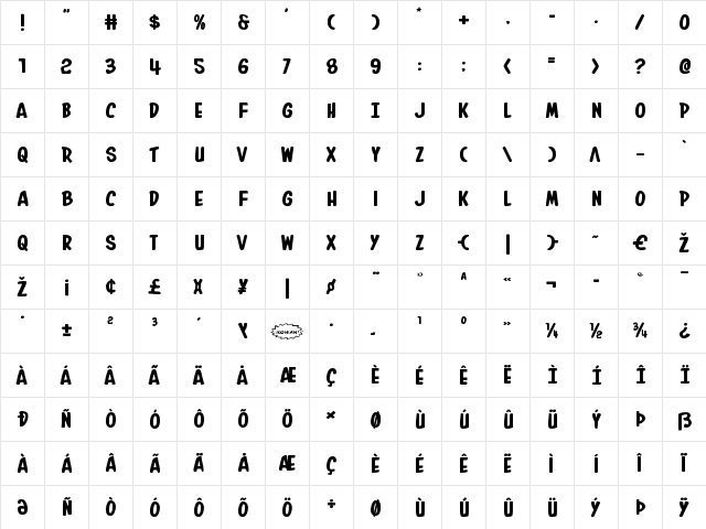 In-House Edition Expanded Expanded font glyphpreview