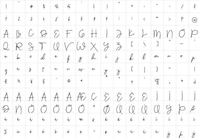 Cashews Regular font glyphpreview