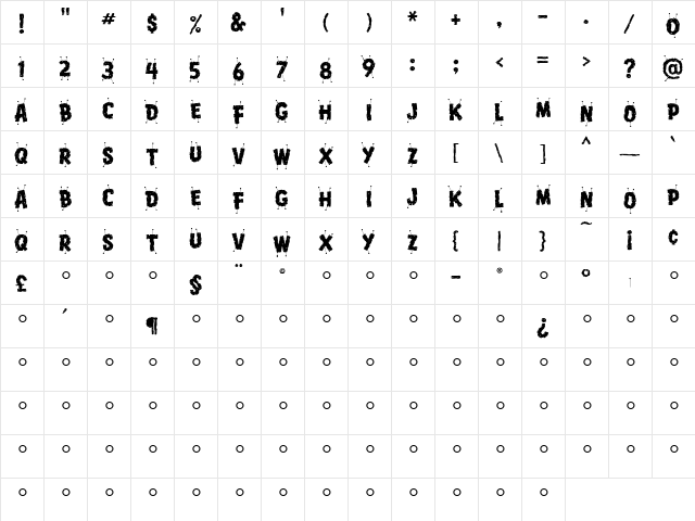 VoodooHousePins Medium font glyphpreview