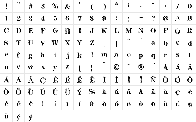 AICoffee Regular font glyphpreview