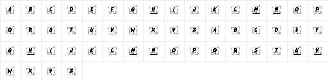 KR Come Monday Regular font glyphpreview