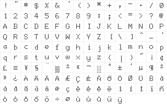 Matrixdit Regular font glyphpreview