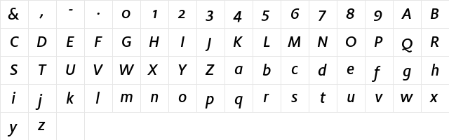 Flex Medium Italic font glyphpreview