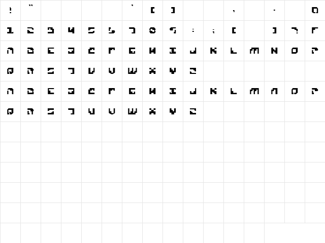 Xenophobia2 Regular font glyphpreview