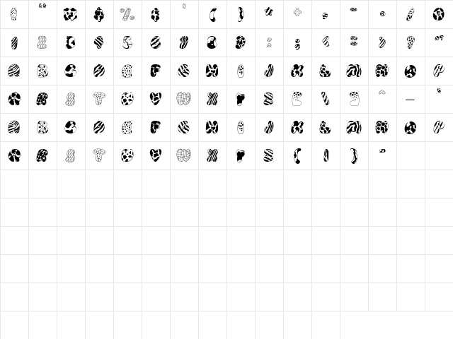 KF Animal Regular font glyphpreview