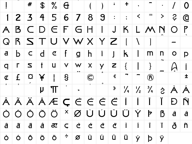 Star Light Regular font glyphpreview