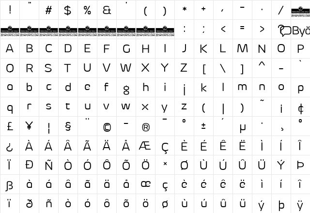 Byom Regular font glyphpreview