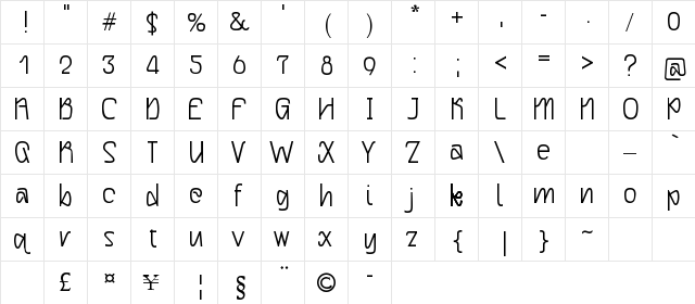 qlippitek abridged Regular font glyphpreview