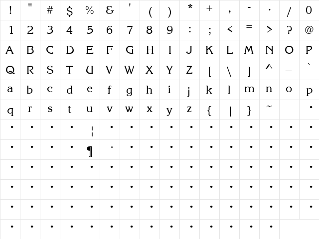 QTKorrin Regular font glyphpreview