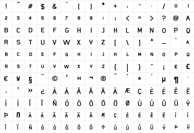 MisterGiacco Regular font glyphpreview