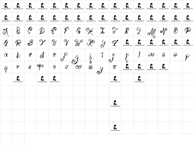 Swirly Shirley Regular font glyphpreview