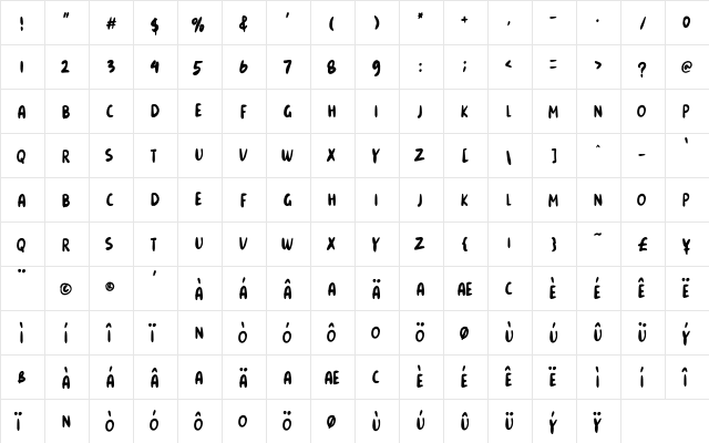 Snowes Regular font glyphpreview