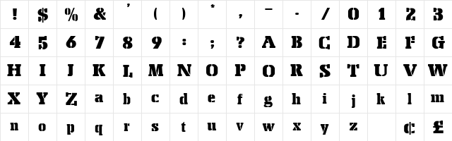 Peach Normal font glyphpreview