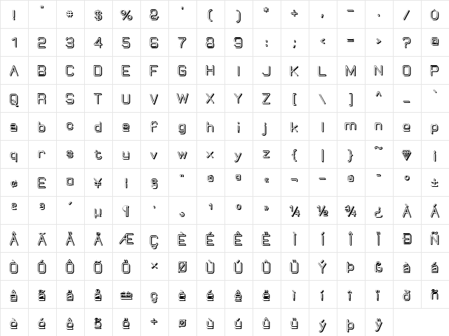 Elgethy Upper Bold Regular font glyphpreview
