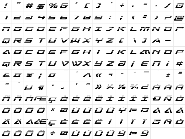 Sabre Shark Halftone Regular font glyphpreview