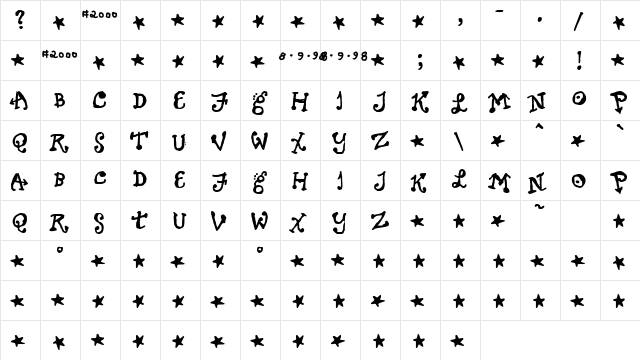 Sundayluck Regular font glyphpreview