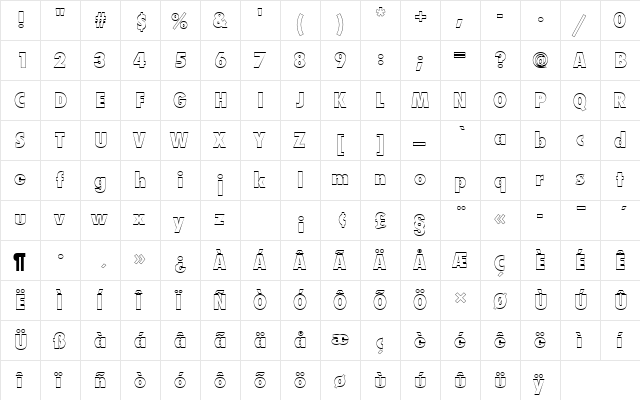 FuturaTExtBolConOu1 Regular font glyphpreview