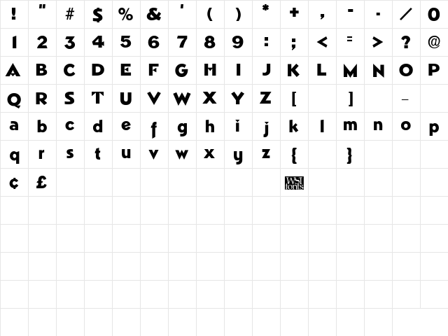 Trimble Regular font glyphpreview