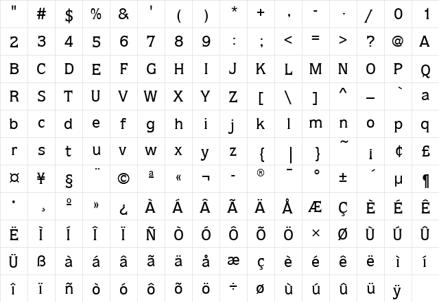 QuorumITC Medium font glyphpreview