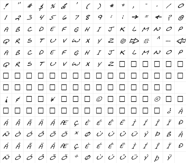 FZ JAZZY 29 CRACKED ITALIC Bold font glyphpreview