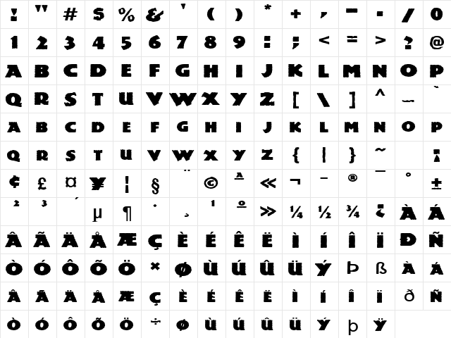 DinosauriaExtended Normal font glyphpreview