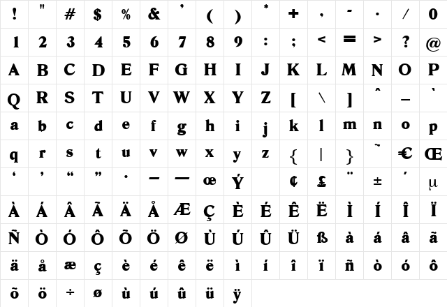 OktaveExtraBold Regular font glyphpreview