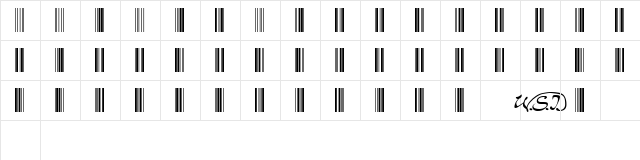 Code 3of9 Regular font glyphpreview