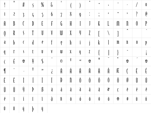 BodegaSerif LightOldstyle font glyphpreview