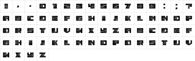Smashed Regular font glyphpreview