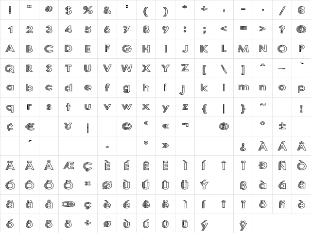 Sliced Iron Regular font glyphpreview