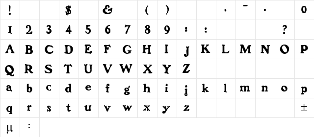 Franken Regular font glyphpreview