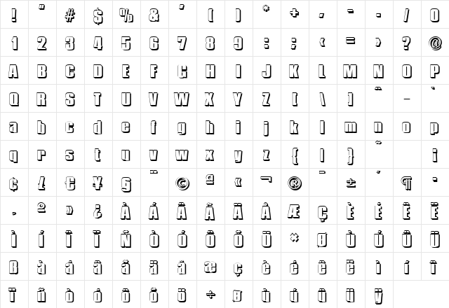 FrankBeckerShadow-Heavy Regular font glyphpreview