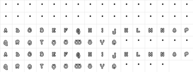 RaveQueen Regular font glyphpreview