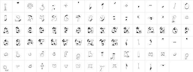 SA-Heart Strings Regular font glyphpreview