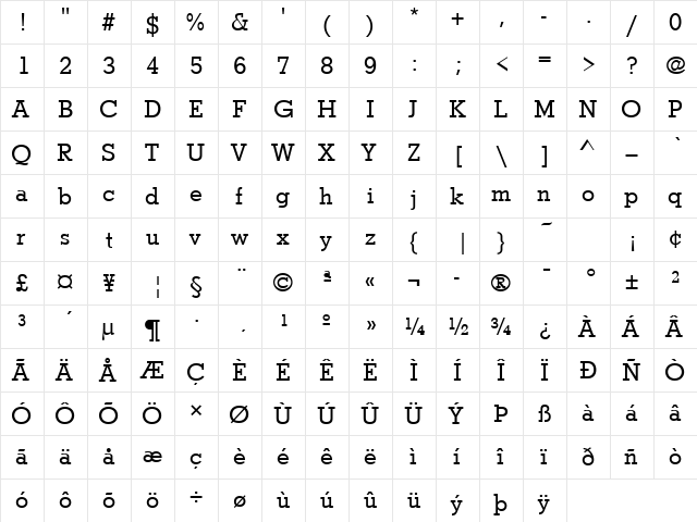 StymieT Regular font glyphpreview