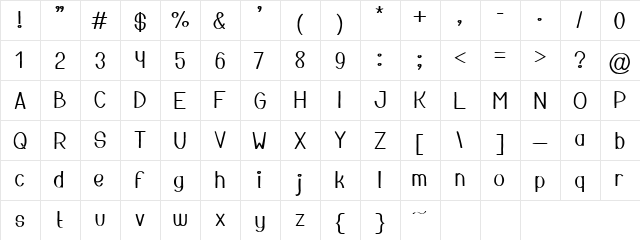 Mesothelioma Regular font glyphpreview