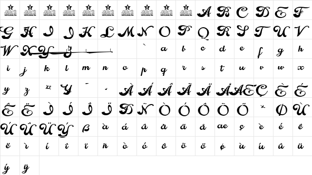 Worldwide Regular font glyphpreview