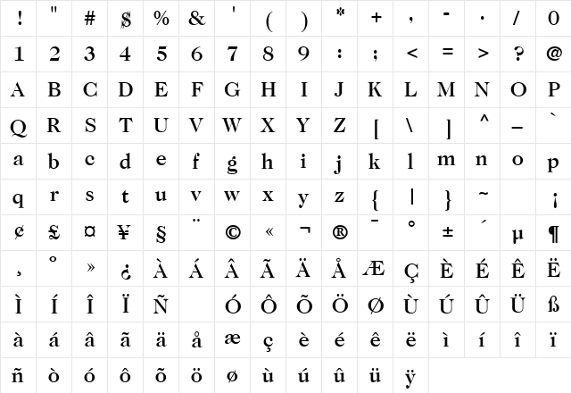 Caslon Two Medium SSi Medium font glyphpreview