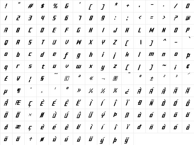 Sujeta Italic font glyphpreview