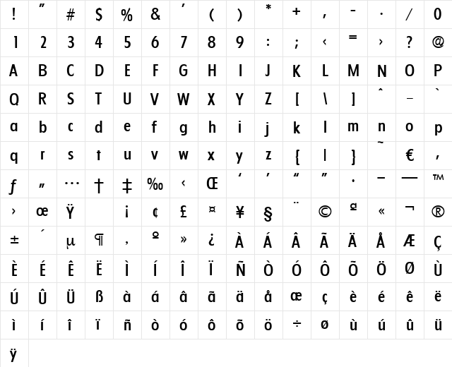 Florida-Medium Regular font glyphpreview