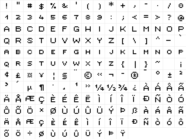 Ambitsek Regular font glyphpreview