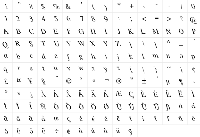 Lefti Regular font glyphpreview